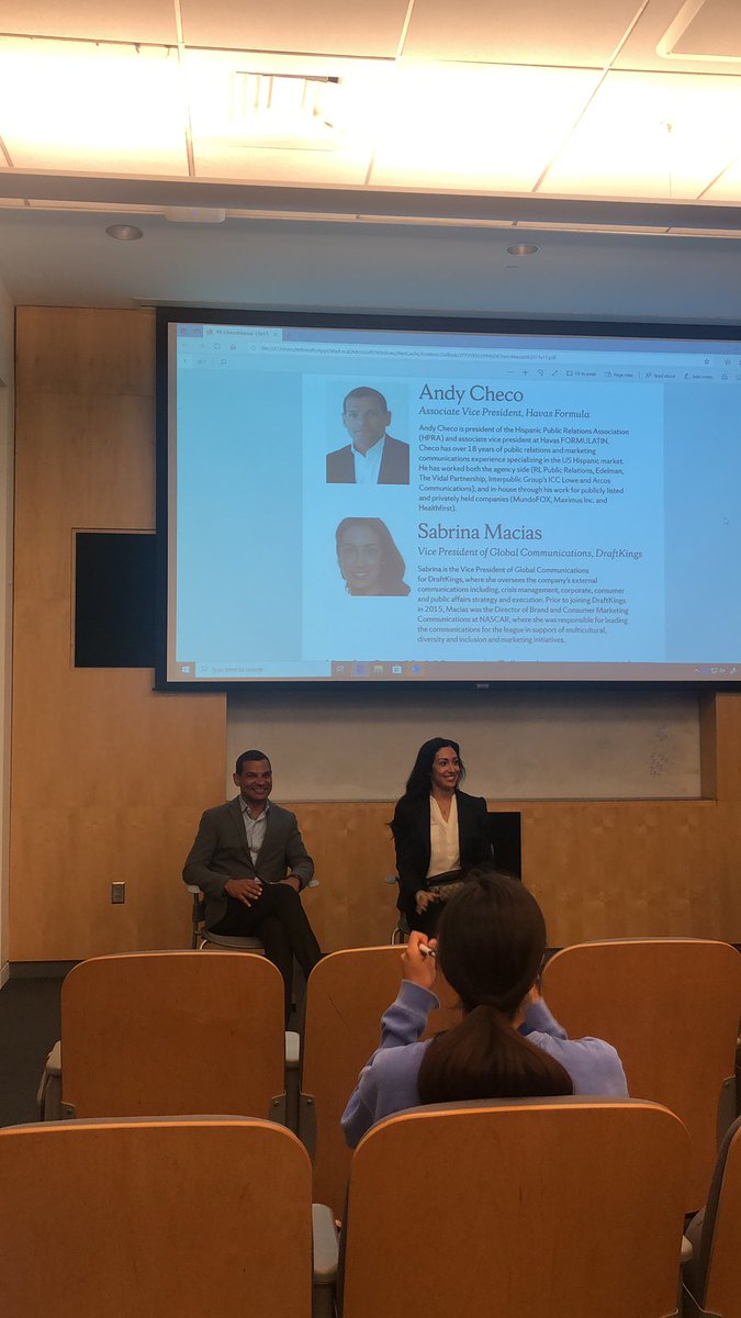 Excited to hear Andy Checo and Sabrina Macias speak this evening! #PREvolution