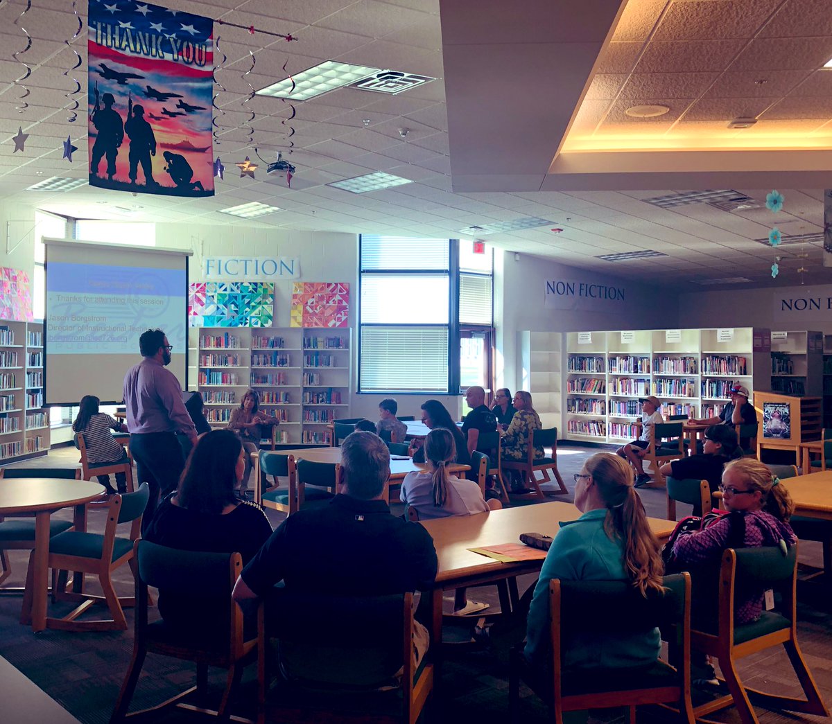 principal_boyer's tweet photo. #orientationnight #digitalsafety learning about middle school https://t.co/LwLT3rSgz9