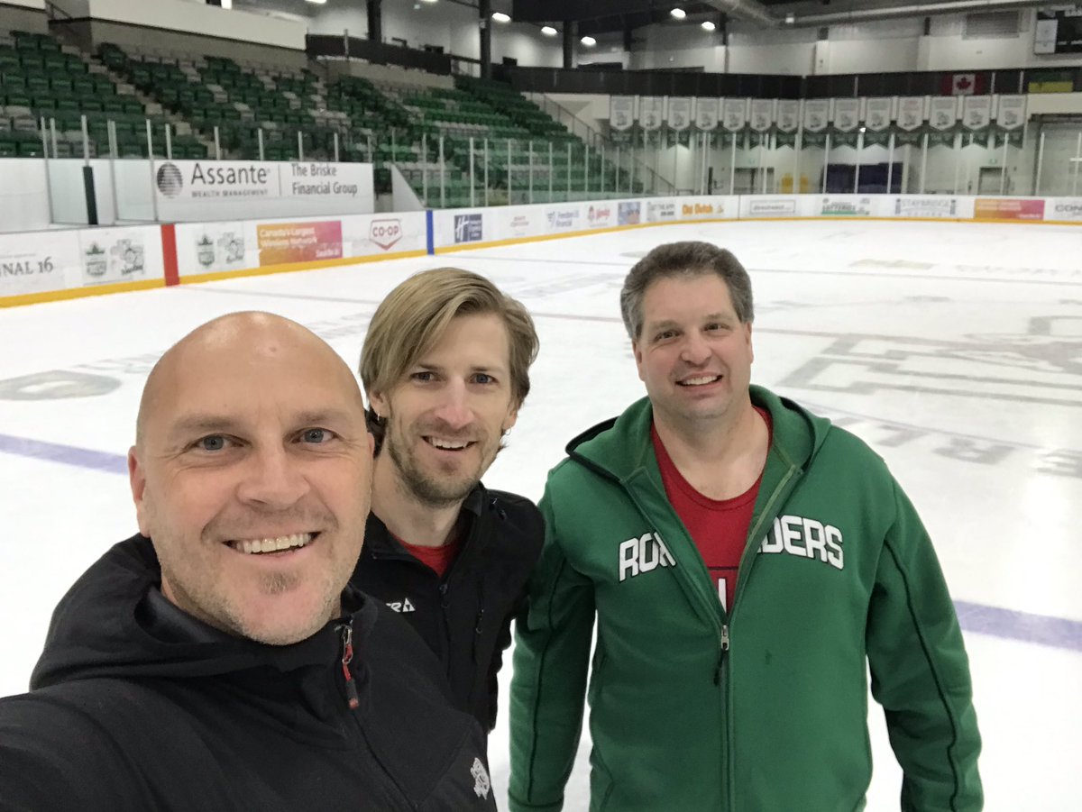 robmakowsky's tweet photo. The fun I get to have wearing my volunteer hat! Putting dots in the ice for our short track speed skating track at Merlis Belsher Place. @usask #yxe #SpeedSkating #SLSSC https://t.co/7pVXYE3PwW