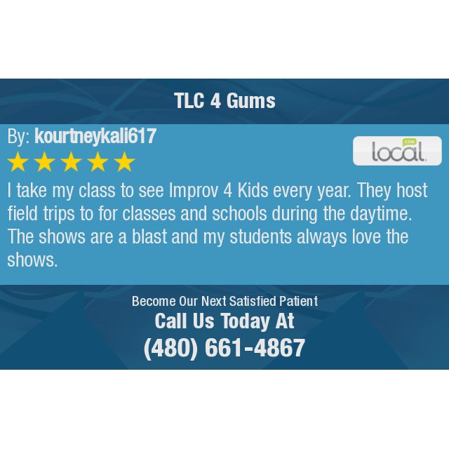TLC4Gums1's tweet image. 5 Star: kourtneykali617 "I take my class to see Improv 4 Kids every year. They host field trips to for classes..." bit.ly/2LFcGv7