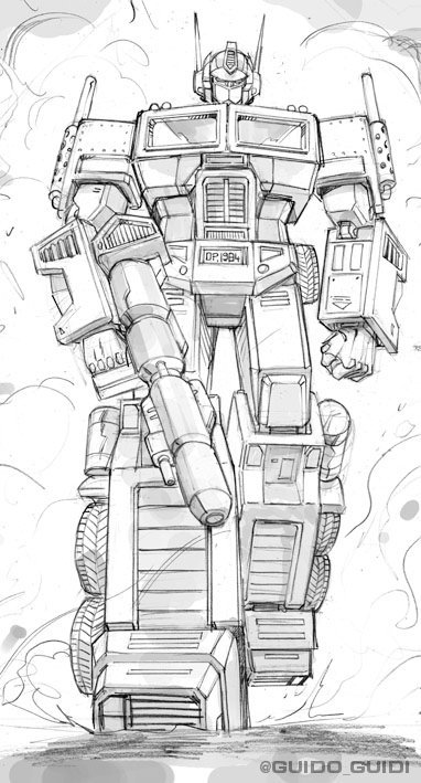 Transformers Optimus Prime Or Orion Pax Colored Pencil Art Print by Edward  Fielding  Fine Art America