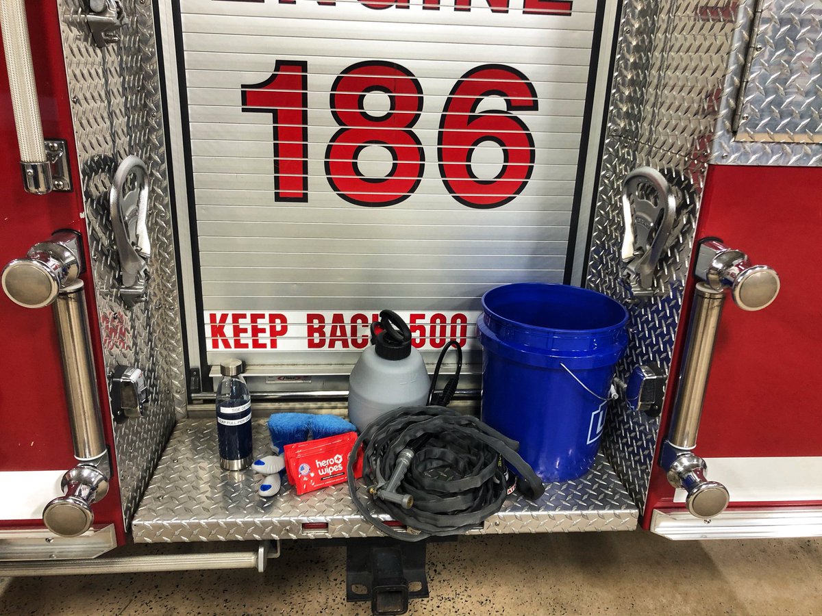 MidwayFireSt86's tweet photo. We added two after fire DECON kits to the trucks today. These will hopefully help reduce the chances of cancer in our members. #NcFire https://t.co/13dfuLN0vf