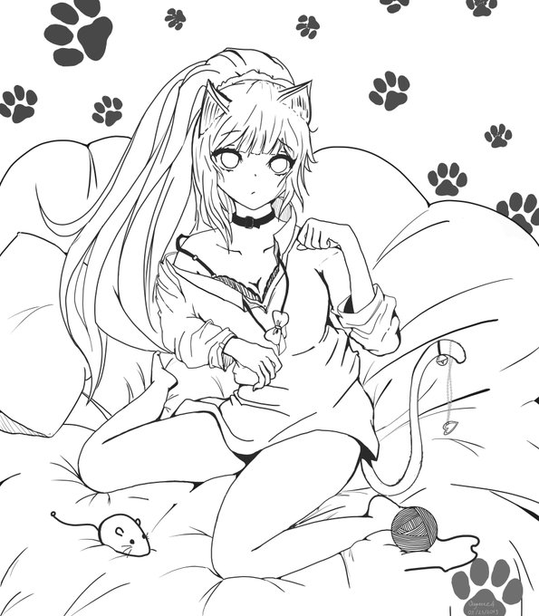 Have u ever wonder what a neko girl usually do when shes alone? :> 
Illustration by Vayneeee
#KeiKaruizawa #Youzitsu 
p.s: quiz time! guess if our neko actually wears anything down there ? 