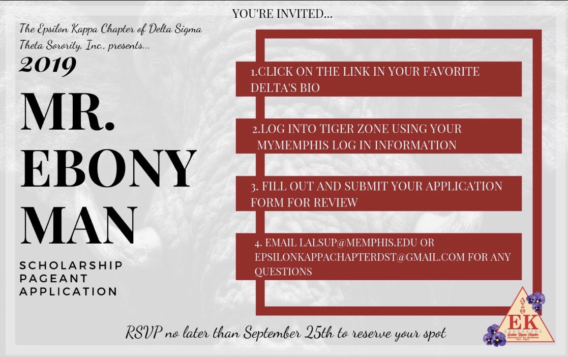 Applications for Mr. Ebony Man are still live in Tiger Zone until Wednesday, September 25, 2019 @ 11:45 pm. Who wants the crown? 👀🚨