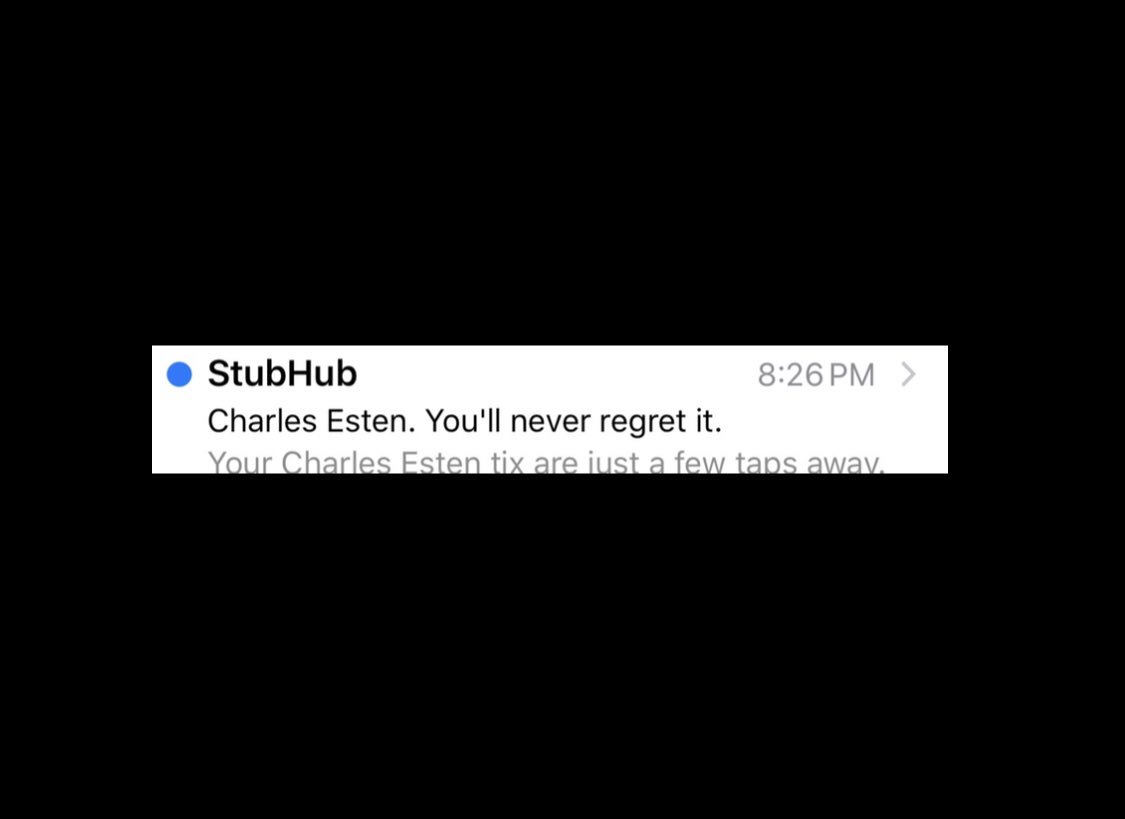 KeepinItChereal's tweet image. A #Nashie must be running the StubHub account these days! 😂 So, true, though, it’s been a while but I’ve never gone to a @CharlesEsten show without having a blast. This peer pressure might just work... 🤔 Paying it forward @ej315 @Beils33... #Philly2020?!
