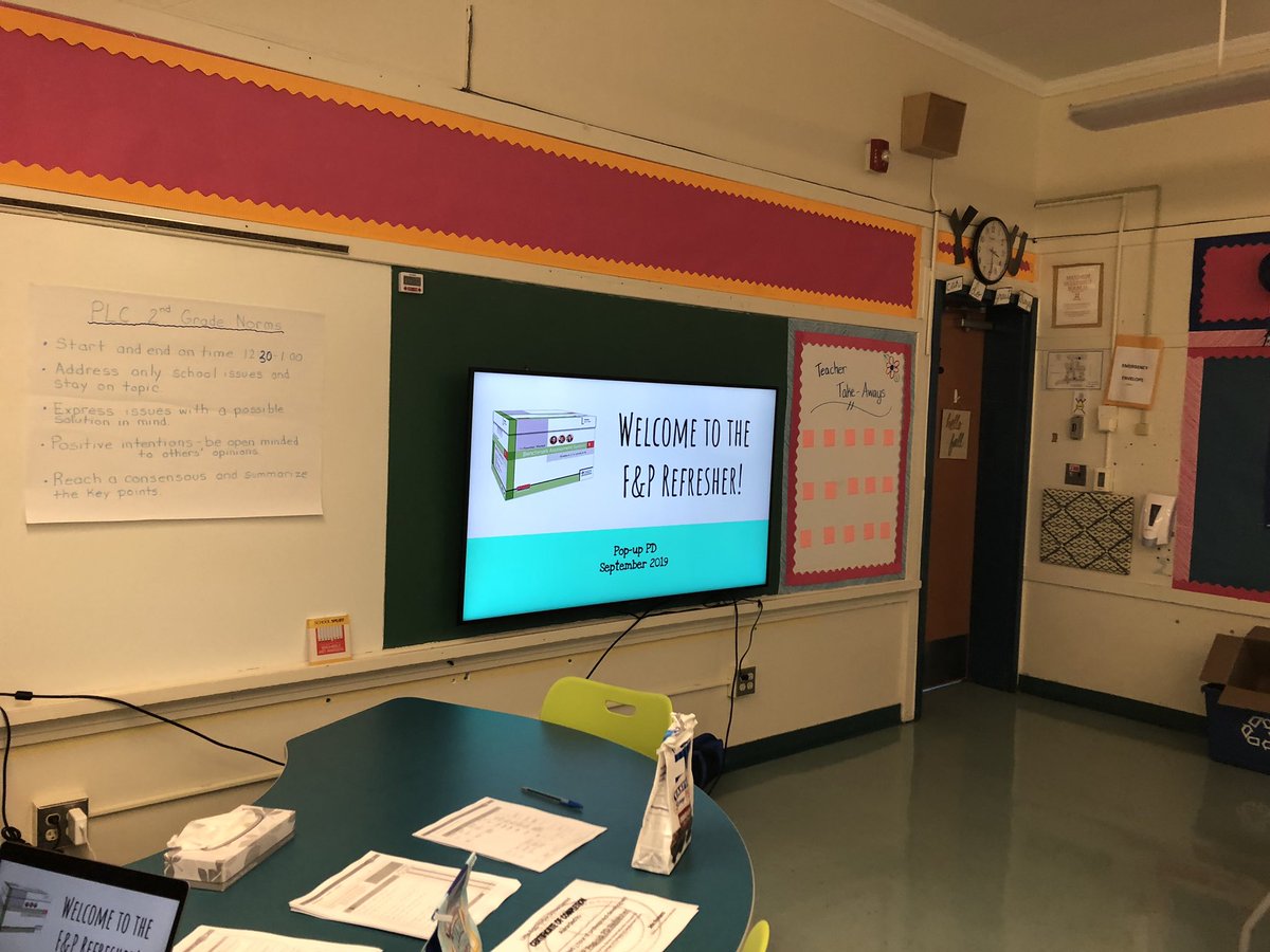 WTPS_Curriculum's tweet photo. First Pop-up PD of the year! F&amp;P refresher and developing consistency with scoring benchmark assessments! #LEHSD https://t.co/luKUc4NiJj