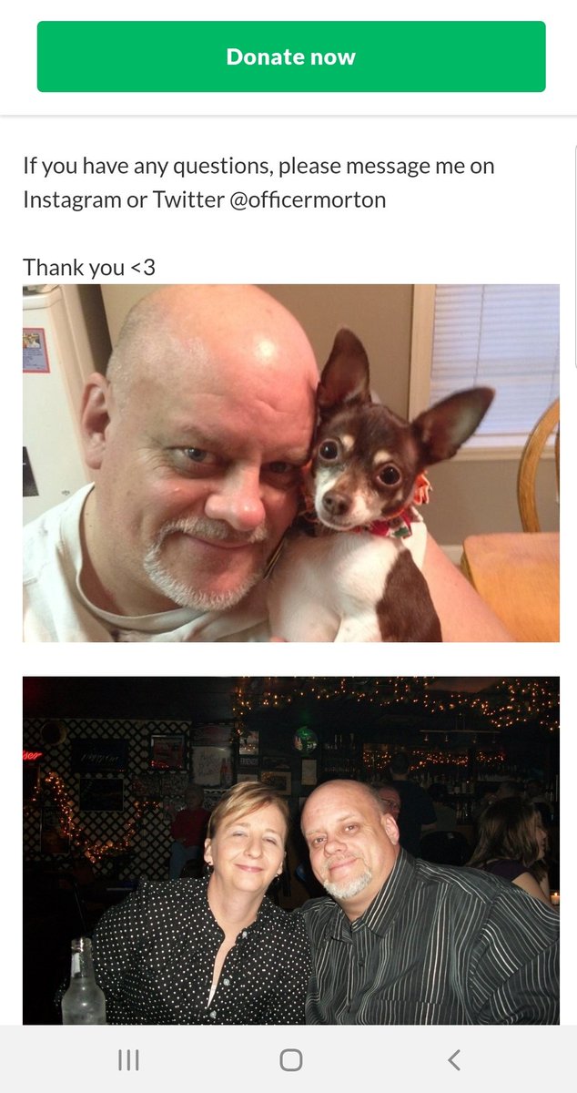 OfficerMorton's tweet photo. Any donations for my uncle will be greatly appreciated. Whether you donate or not, please RETWEET to help spread the word.
Multiple myeloma is an extremely painful form of cancer.
 Click to Donate:  https://t.co/h0adZfMnWd via @gofundme https://t.co/WS5ZyhhkJ7