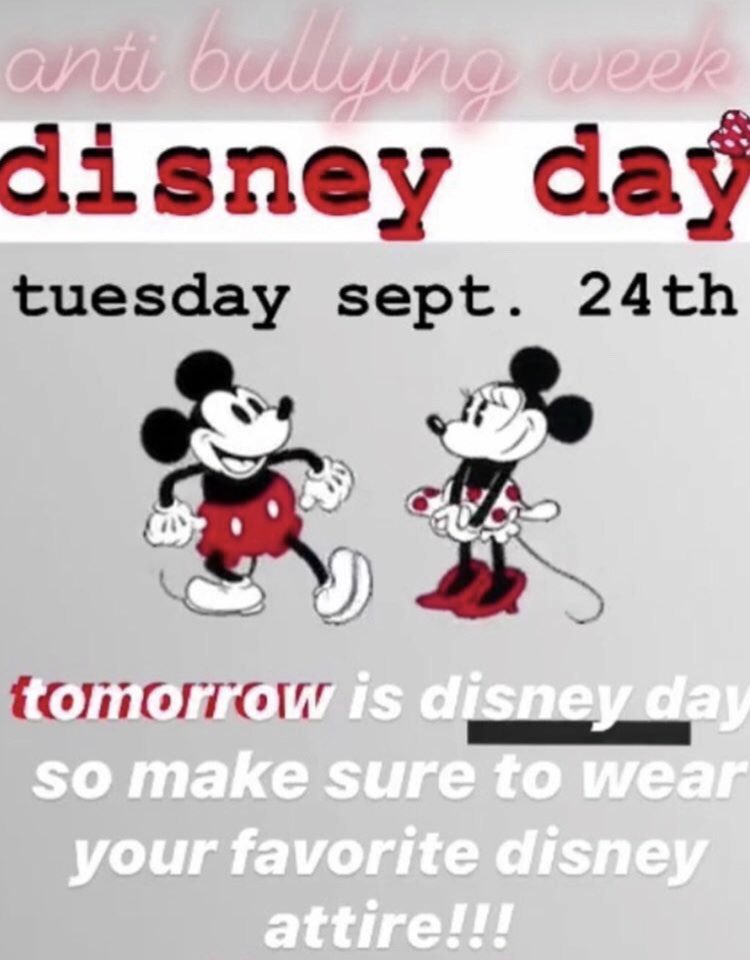lccms_asb's tweet photo. Tomorrow is Disney Day! Make sure to wear your favorite Disney attire. Hope to you in your favorite Disney Attire tomorrow. Make sure to stay tuned for more of the spirt days for this week! π€β€οΈπ€β€οΈ #lccasb #lccms #disneyday #disneyland #youbelong https://t.co/dhWXwmVVHp