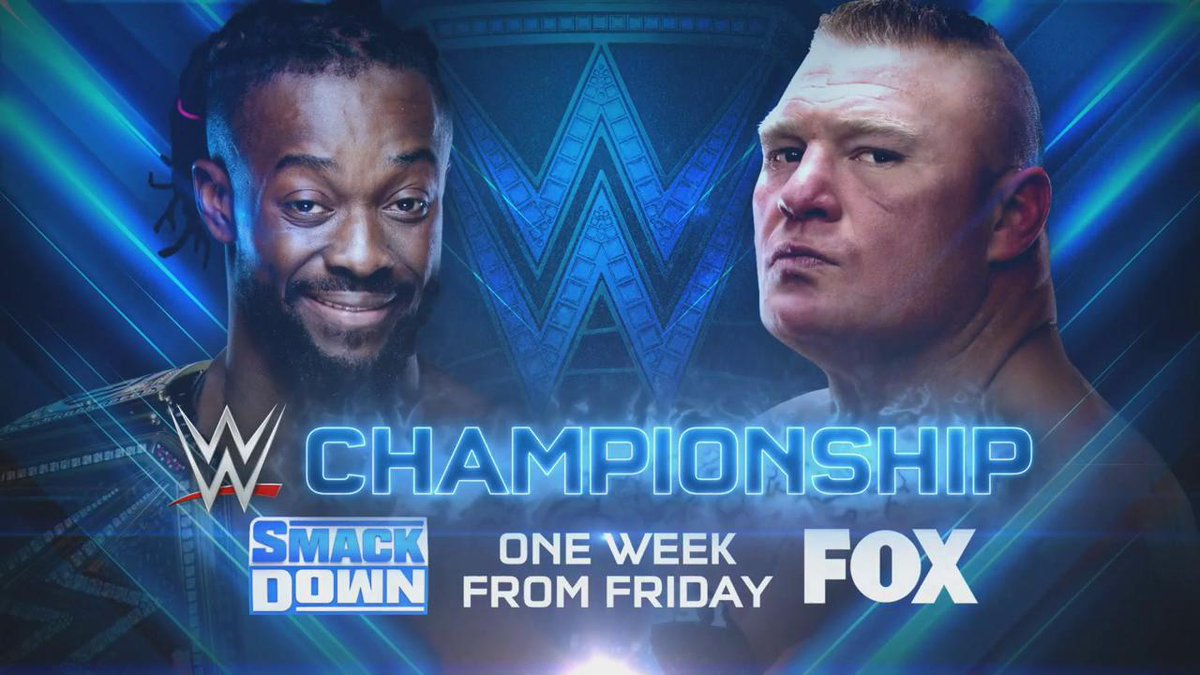 You ready? @TrueKofi defends the #WWEChampionship against @BrockLesnar on Friday Night #SmackDown one week from Friday! #RAW