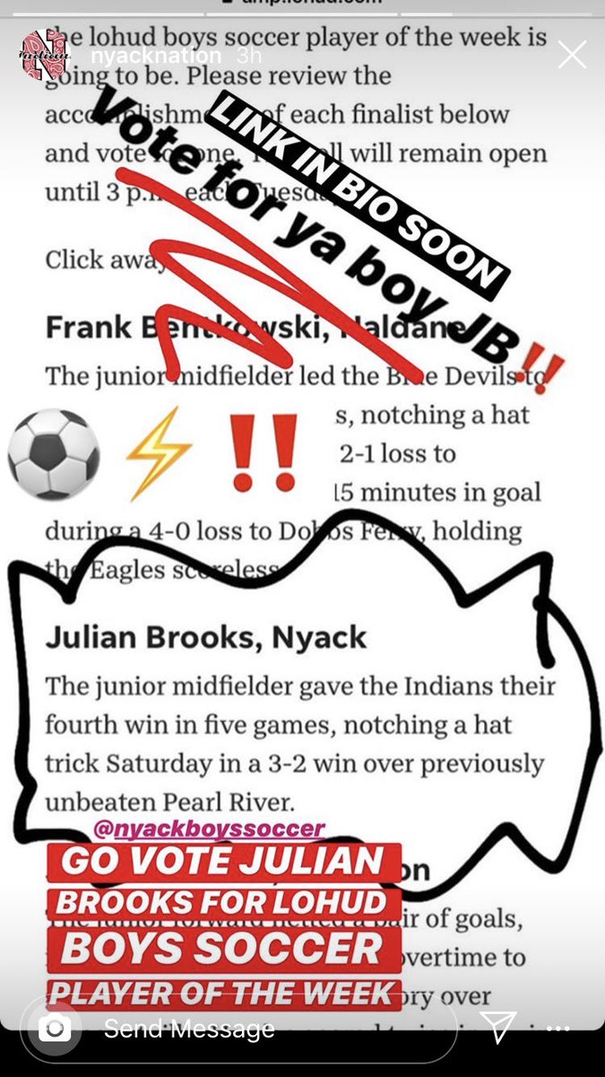 Make sure to vote for Julian as boys  soccer player of the week on LoHud