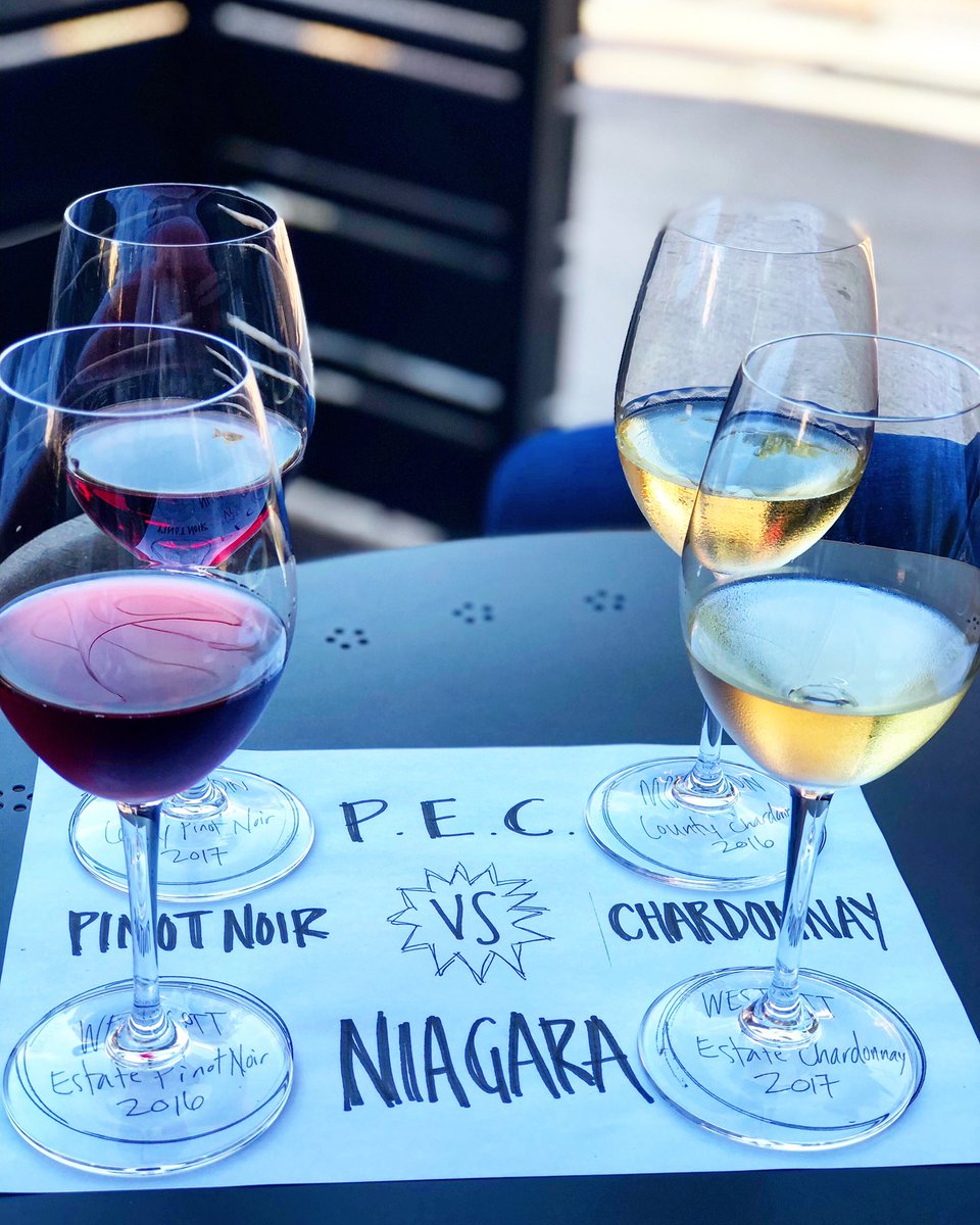 How’s this for a Battle of Ontario? Niagara vs PEC, featuring Chardonnay and Pinot Noir. These are all stellar wines, but the <a href="/MorandinWines/">Morandin Wines</a> Pinot really blew us away! Smooth and juicy with sour cherry 🍒 and plum 🍈
#ontariowine #winetasting #winebar