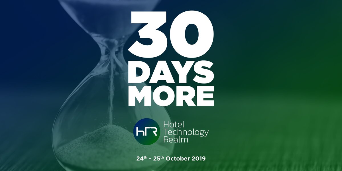 hoteltechrealm's tweet photo. 30 days more for Hotel Technology Realm 2019. https://t.co/X63IbN9gnX