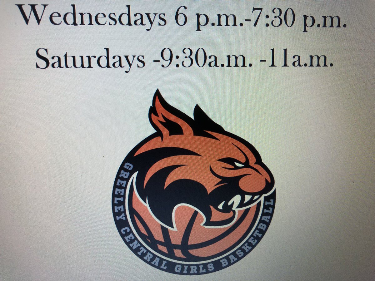 Greeley Central Girls Basketball. Want to know how to become a better basketball player? Play more basketball. Open gym times below. Let’s go get it!