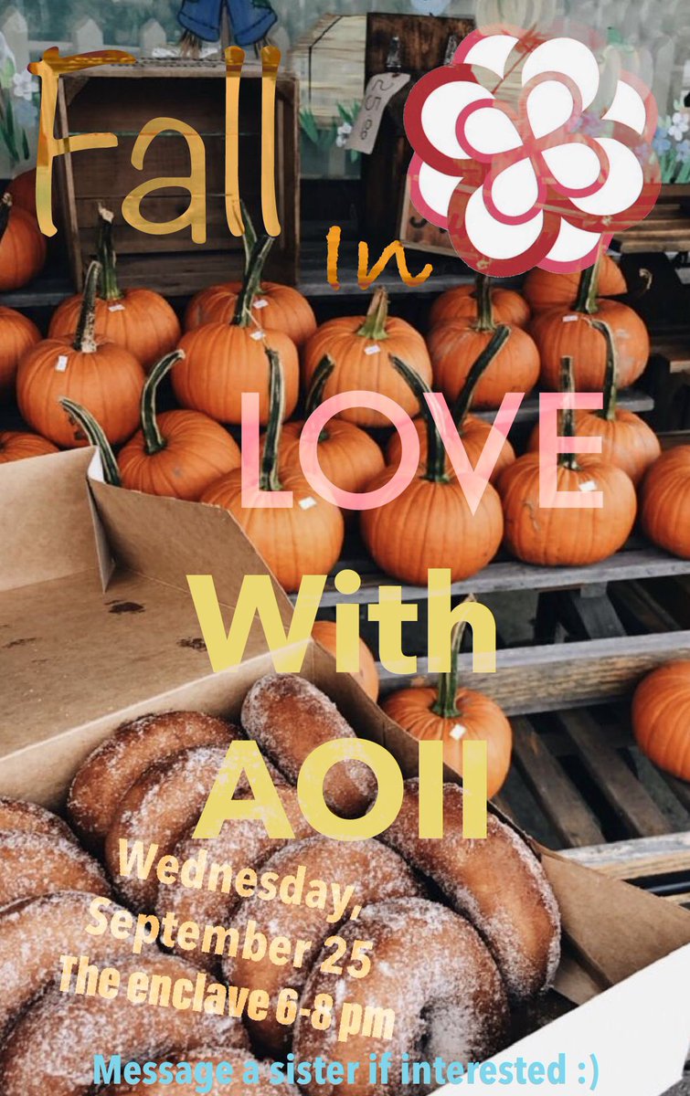 ★ Autumn leaves &amp; pumpkin spice, please! ★ Come enjoy some fall favs with our sisters @ the Enclave this Wednesday @ 6 pm! 🍁🎃☕️🍩