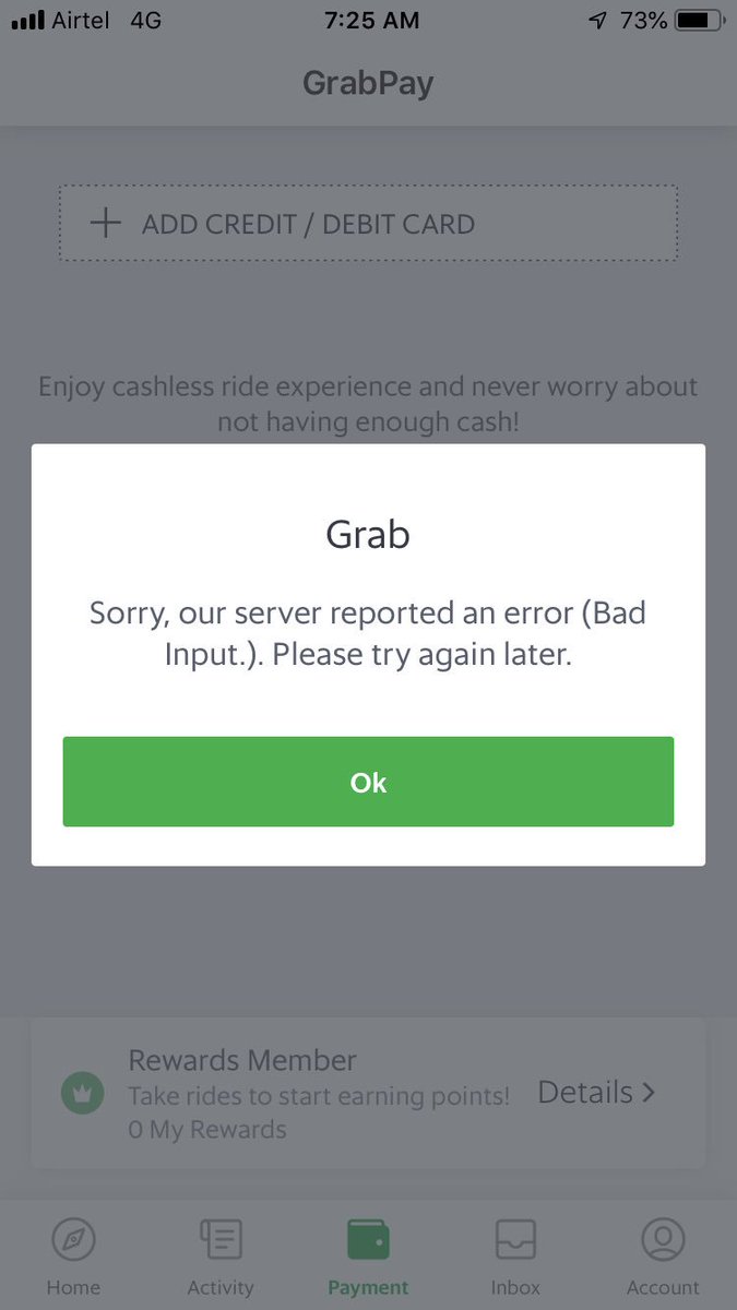 Ashima_Chetan's tweet photo. @GrabSG Hey. Whenever I try to enter my credit card it keeps giving an error. Can you help? 

Is it because I am trying to add my card while I am in India. About to land in Singapore in a few hours. Would be great if you could help. https://t.co/psHOWvyV6J