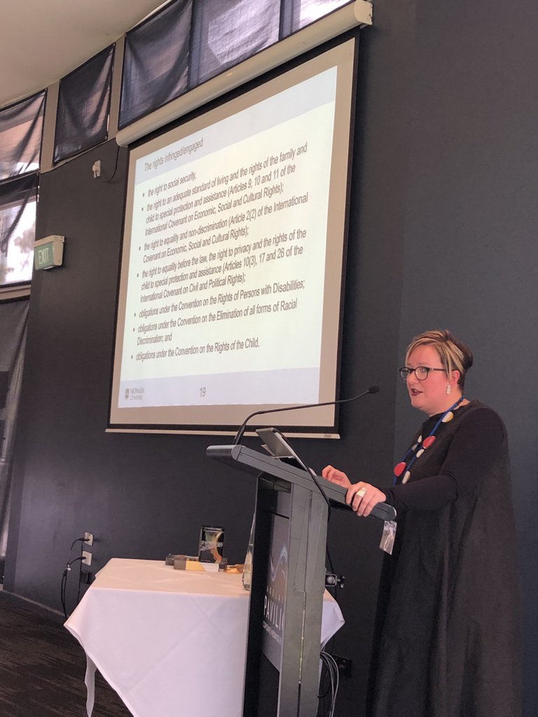 AODpeak's tweet photo. The Federal govt’s 2018 bill for the drug testing of welfare recipients potentially breached a number of human rights. Hearing from the indomitable @Kate_Seear at #SANDAS2019 https://t.co/Nlt7Agd10L