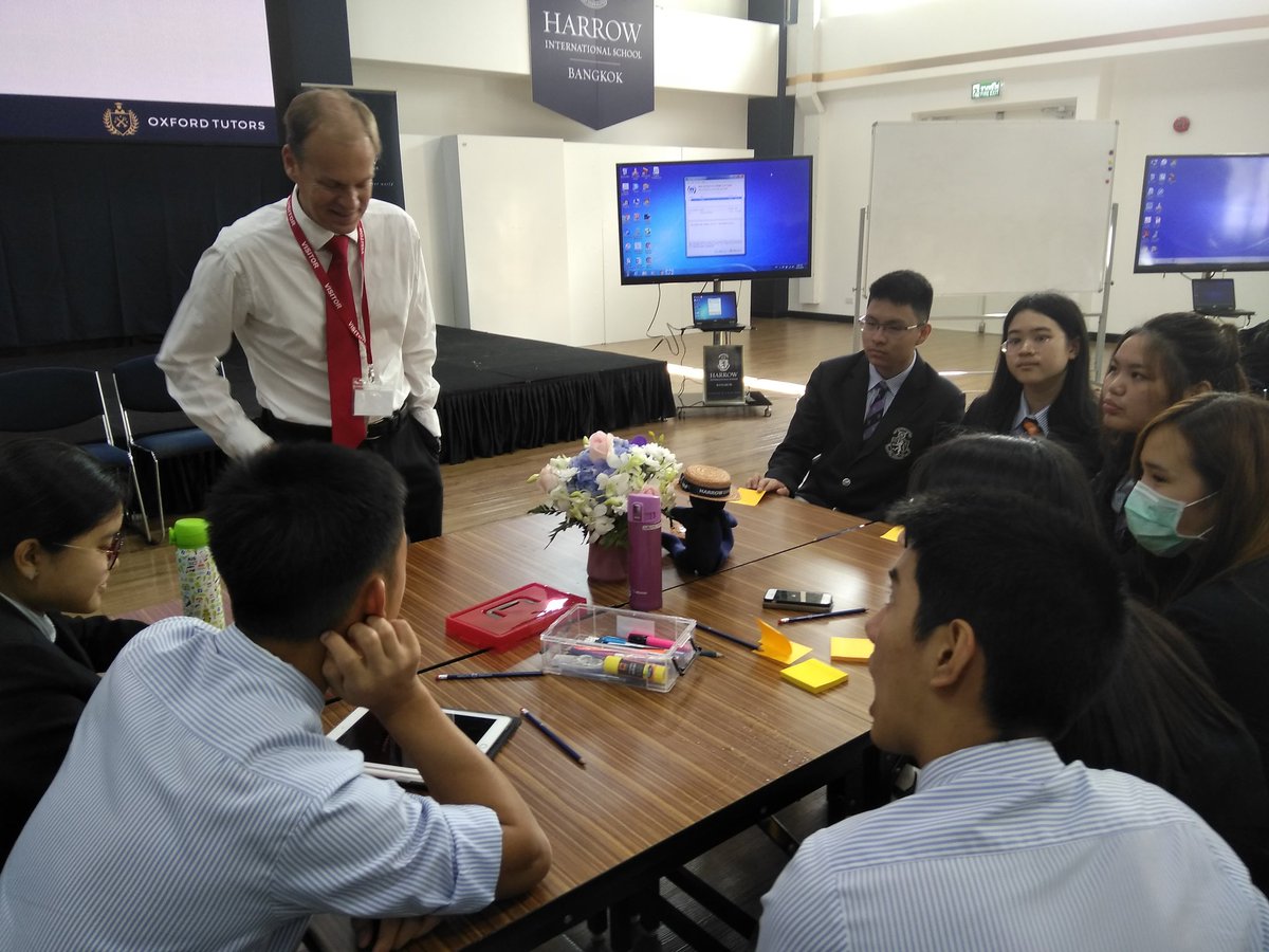 SR5phase's tweet photo. Great to see our Year 11 students engages in the Oxbridge Workshop led by @oxfordtutors this morning @HarrowBangkok https://t.co/yFZeLQm6c7