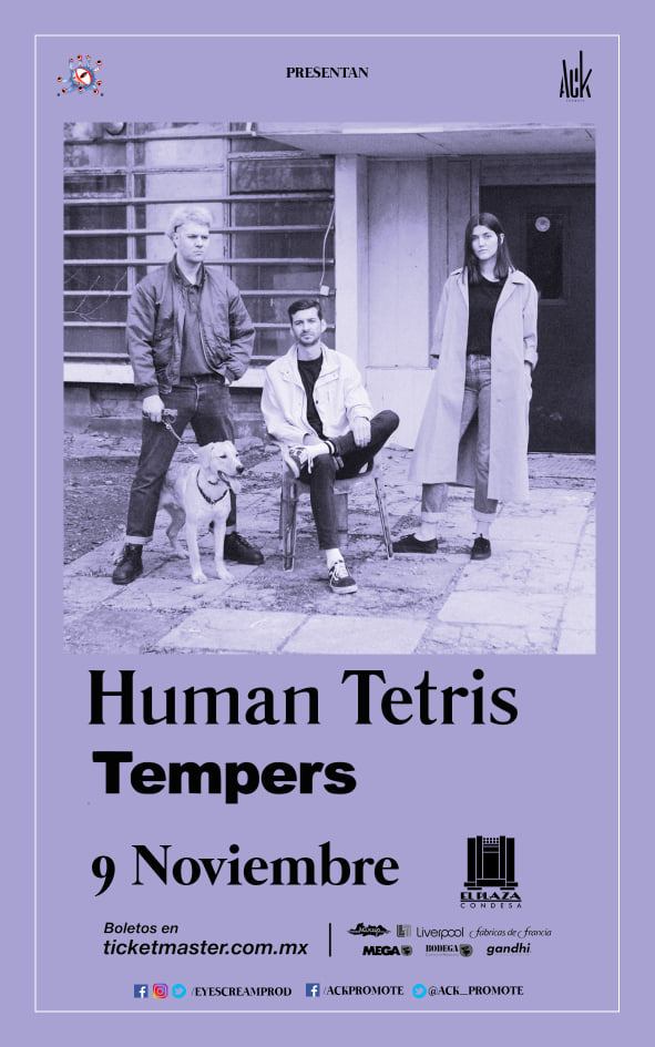 FILTERMexico's tweet photo. Human Tetris regresará a la CDMX para tocar en @El_Plaza_, con todo y los neoyorquinos de Tempers. Acá los precios: https://t.co/DjO3ty8qvw https://t.co/rxOzzs8NAV