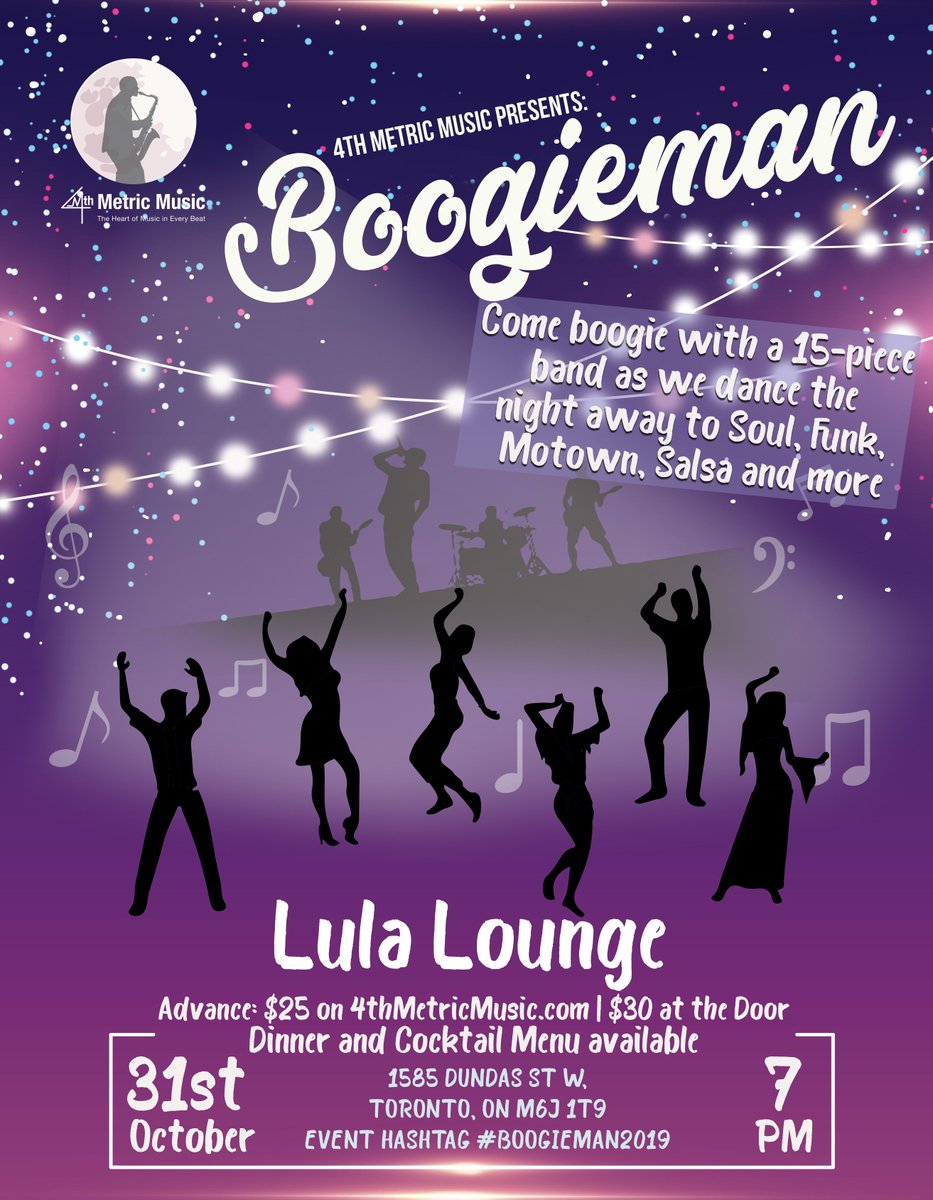 4thMetricMusic 🇩🇲 🇨🇦 (@4thmetricmusic) on Twitter photo The Boogieman is an experience you didn't even know you needed. It's going down on October 31st <a href="/lulalounge/">Lula Lounge</a> . Join us as we boogie oogie oogie through the night. Get your tickets now! #Boogieman2019 eventbrite.ca/e/boogieman-ti… The Boogieman is an experience you didn't even know you needed. It's going down on October 31st <a href="/lulalounge/">Lula Lounge</a> . Join us as we boogie oogie oogie through the night. Get your tickets now! #Boogieman2019 eventbrite.ca/e/boogieman-ti…