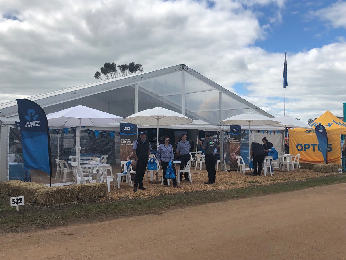 Great set up with ⁦<a href="/ANZ_AU/">ANZ Australia</a>⁩ at Paskeville Field Days, supporting ⁦<a href="/fat_farmers/">Fat Farmers</a>⁩ and Apex Outback Postie Ride.