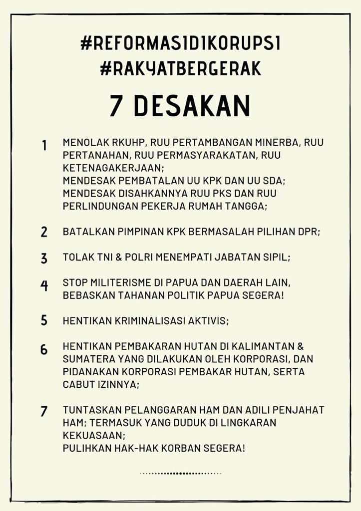 sheknowshoney's tweet photo. Tuntutannya begini bagusnya, ya aku dukunglah. 

Selamat berjuang, Mahasiswa! Semoga selamat semua, dan tuntutan bisa dipenuhi. 

Yang nebeng-nebeng dengan kepentingan kelompoknya, minggirlah. https://t.co/0MgxaALsR3