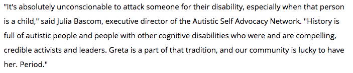 jeremymbarr's tweet photo. Autistic Self Advocacy Network executive director Julia Bascom: "It's absolutely unconscionable to attack someone for their disability, especially when that person is a child." https://t.co/E0aZub9jXl https://t.co/mkMYNxPj7c