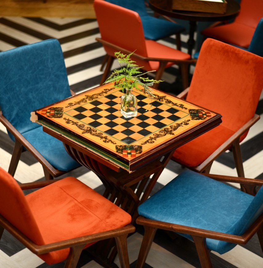 One of our bright and fun schemes to liven up this horrendously grey Tuesday. This lively spot was designed for <a href="/PowderKegLondon/">POWDERKEG</a> in Clapham. Wish we were here, not in the rain!