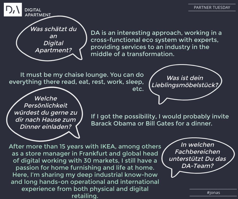 +++ PARTNER TUESDAY +++ 

Wen lernt ihr heute kennen?

Jonas, Strategic Advisor &amp; Owner – Hessler &amp; Co. AB

#digitalthoughtleaders #digital #digitalapartment #homeandliving #startup #partner #partnernetwork #networking #jonashessler #ikea #furniture