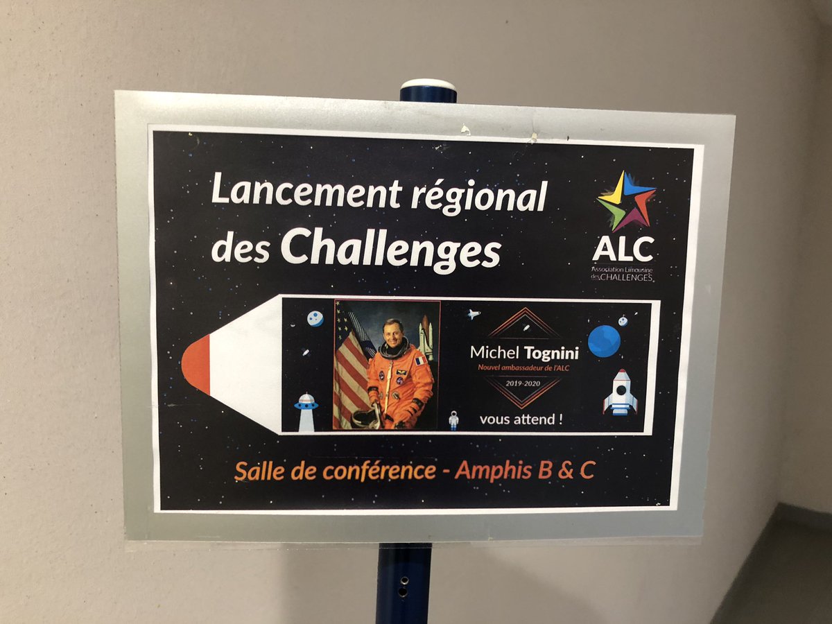 ALC (@les_challenges) on Twitter photo H-4 avant le début de la conférence de l’astronaute Michel Tognini à l’ @ENSIL_ENSCI Sans aucun doute, son témoignage se voudra porteur de valeurs telles l’humilité et la motivation... suivons le tout au long de la journée #ALC #ALC2019 <a href="/ESA_fr/">ESA France</a> H-4 avant le début de la conférence de l’astronaute Michel Tognini à l’ @ENSIL_ENSCI Sans aucun doute, son témoignage se voudra porteur de valeurs telles l’humilité et la motivation... suivons le tout au long de la journée #ALC #ALC2019 <a href="/ESA_fr/">ESA France</a>
