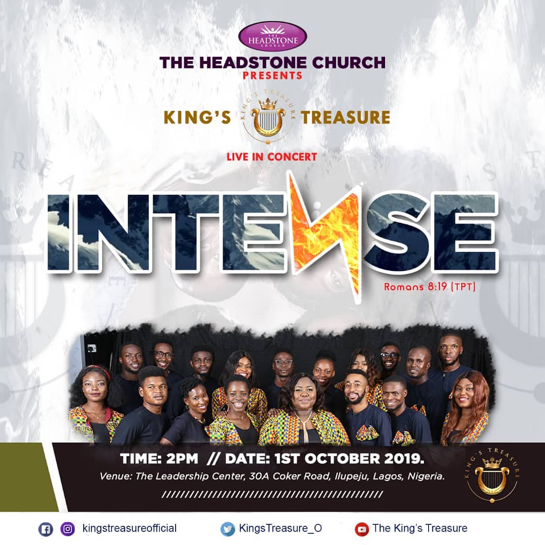 HeadstoneNG's tweet photo. Get set for the best of the best! A volatile mix of music, dance, spoken word poetry and Drama, all culminating in an INTE⚡SE encounter🔥 at the @KingsTreasure_O Live In Concert!

Book your seat now at https://t.co/d33mFJXG6C

#Intense #KingsTreasureLiveInConcert  #oct1 #concert https://t.co/r6xc9Rwono