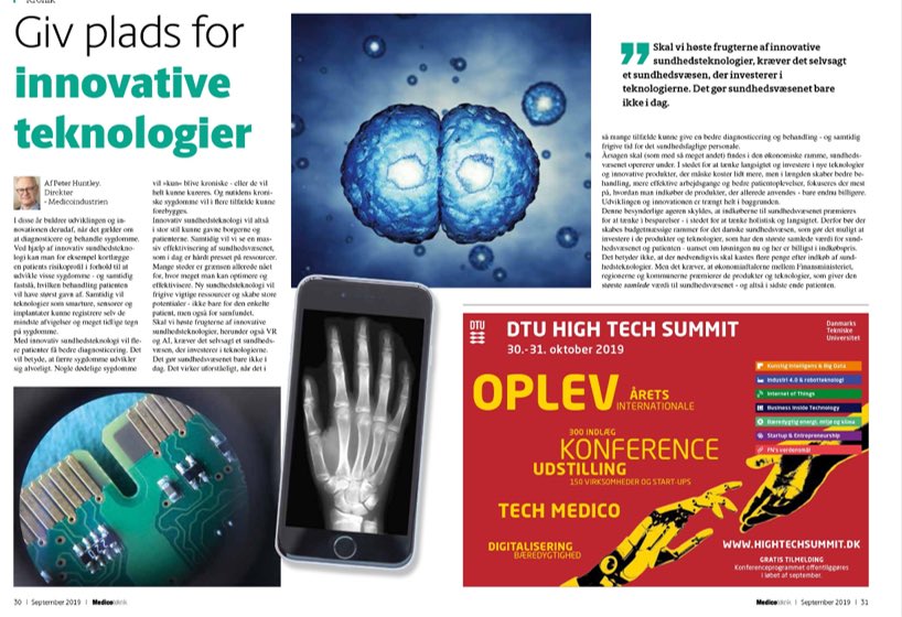 Medicoindustrien (@medicoindustri) on Twitter photo Skal vi høste frugterne af innovative sundhedsteknologier, kræver det selvsagt, at sundhedsvæsenet investerer i teknologierne, siger <a href="/HuntleyMedico/">Peter Huntley</a> i nyeste udgave af MedicoTeknik. Læs med her: ipaper.ipapercms.dk/TechMedia/Medi… #sundpol #medicinskudstyr #medtech #dklifescience Skal vi høste frugterne af innovative sundhedsteknologier, kræver det selvsagt, at sundhedsvæsenet investerer i teknologierne, siger <a href="/HuntleyMedico/">Peter Huntley</a> i nyeste udgave af MedicoTeknik. Læs med her: ipaper.ipapercms.dk/TechMedia/Medi… #sundpol #medicinskudstyr #medtech #dklifescience