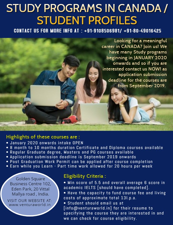 VenturaWorld_IN's tweet photo. If you're interested in travelling to Canada, whether it be for study Programs or Student Profile, our experienced team can help to make that happen. We assist with all aspects of your visa application.
#Canadafuture #Makeyourcareer #StudyinCanada #STUDYPROGRAMS https://t.co/mypxclsv2J