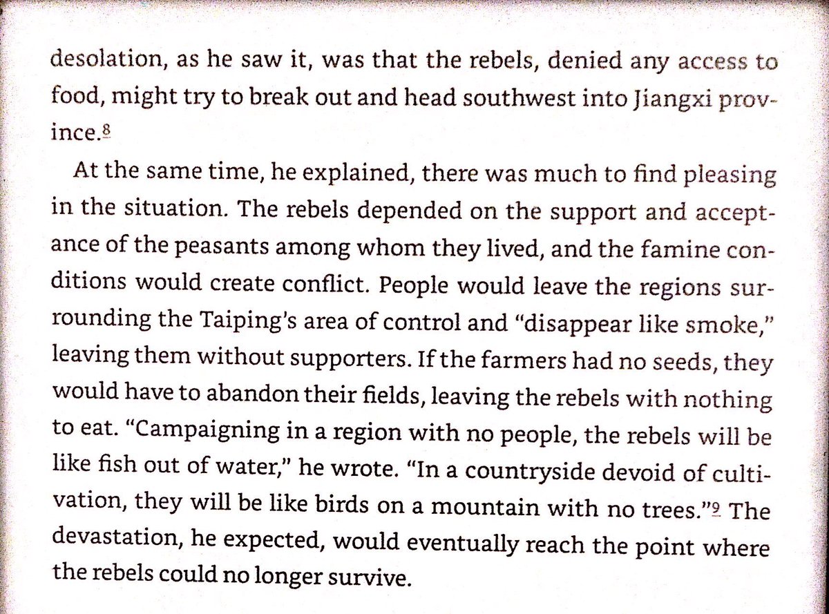 Towards the end of the war, lands were so devastated that people were resorting to cannibalism. Qing loyalists were delighted - no people meant no rebels.