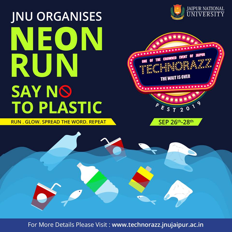 JAIPURJNU's tweet photo. Get your running shoes ready as #JNUJaipur is going to make you glow. Step up and join the run, organized by JNU Jaipur, to spread the word "Say No to Plastic".

☎️ +91 141-7197070

#JaipurNationalUniversity #Technorazz2019 #UniversityFest #DJNight #NoPlasticRun #SayNoToPlastic https://t.co/KEZYkjeSKI