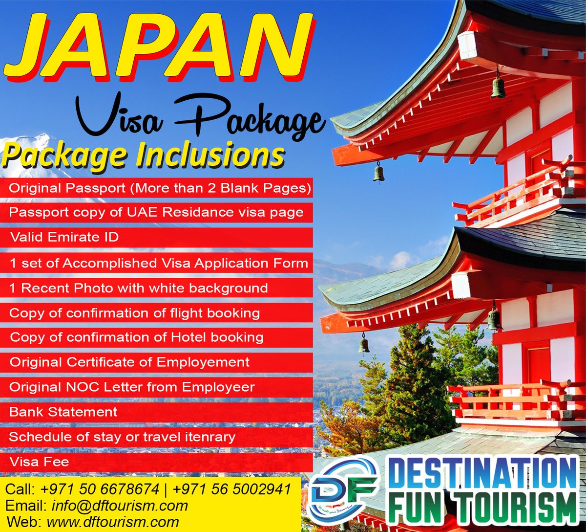 DestinationFun2's tweet photo. Its Time to Visit JAPAN
#JAPAN #Visa #Package
#DestinationFunTourism
Book Your Package Now
+971 50 6678674
+971 56 5002941
+971 56 5002939
info@dftourism.com
https://t.co/qDoleSqPjT https://t.co/Yf9FfL5yxR