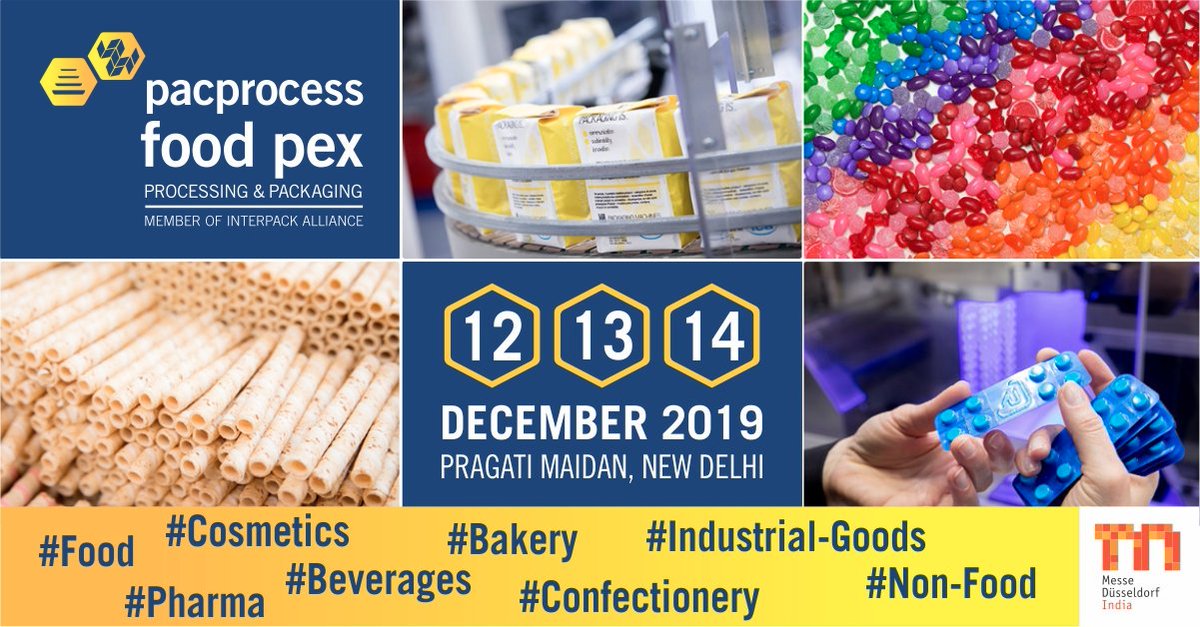 Network with thought leaders and industry experts @ India'a most influential "#Processing &amp; #Packaging"event @ pacprocess &amp; food pex India ,12-14 December 2019 At Pragati Maidan, New Delhi.

For More Information, Contact: +91 11 4855 0069
