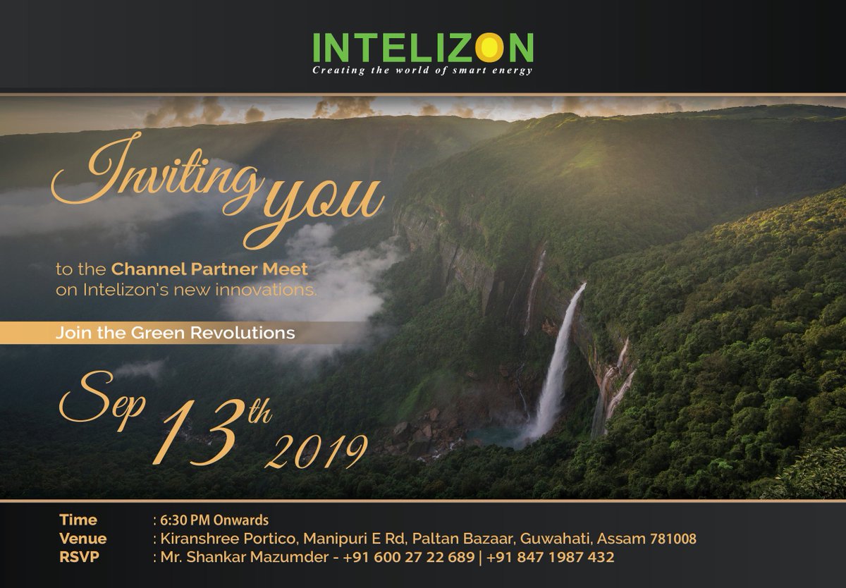 IntelizonEnergy's tweet photo. Intelizon held its channel partner meet on 13th of September, 2019 in Guwahati. The launch of Intelizon's brand new product, the 'HYBRID DC INVERTER', was one of the prime highlights of the meet.
#intelizon #intelizonenergy #channelpartner #channelpartnermeet #newproductlaunch⦠https://t.co/NAW4qQLQzD