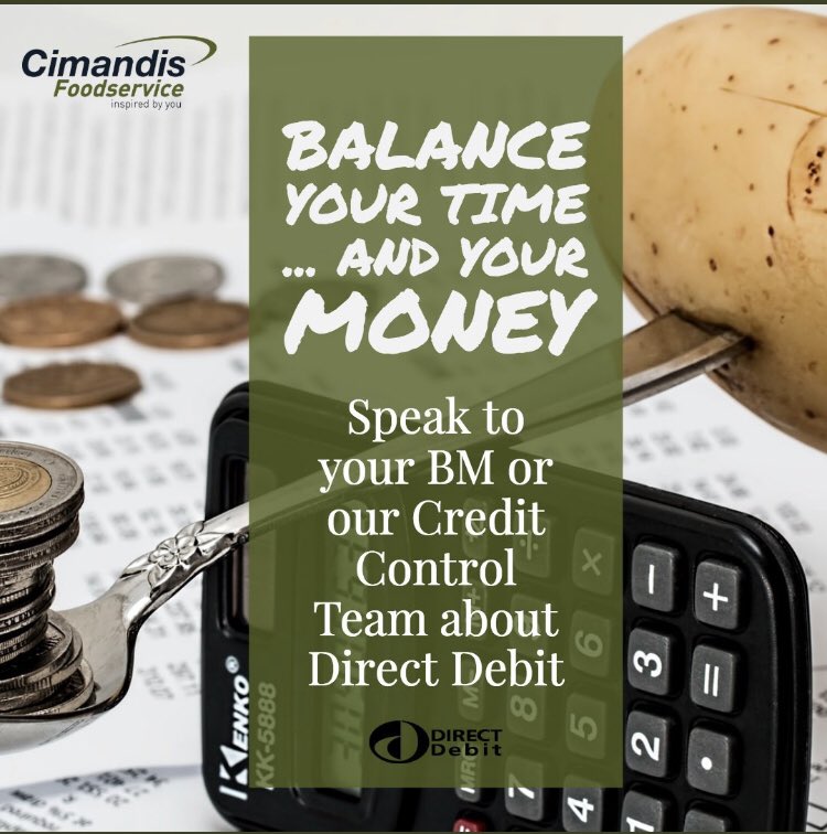 Cimandis's tweet image. We can help reduce your monthly admin burden. Sign up now to the Direct Debit payment scheme. Get in touch today to find out more #directdebit #passionateaboutfoodservice #reduceadmin