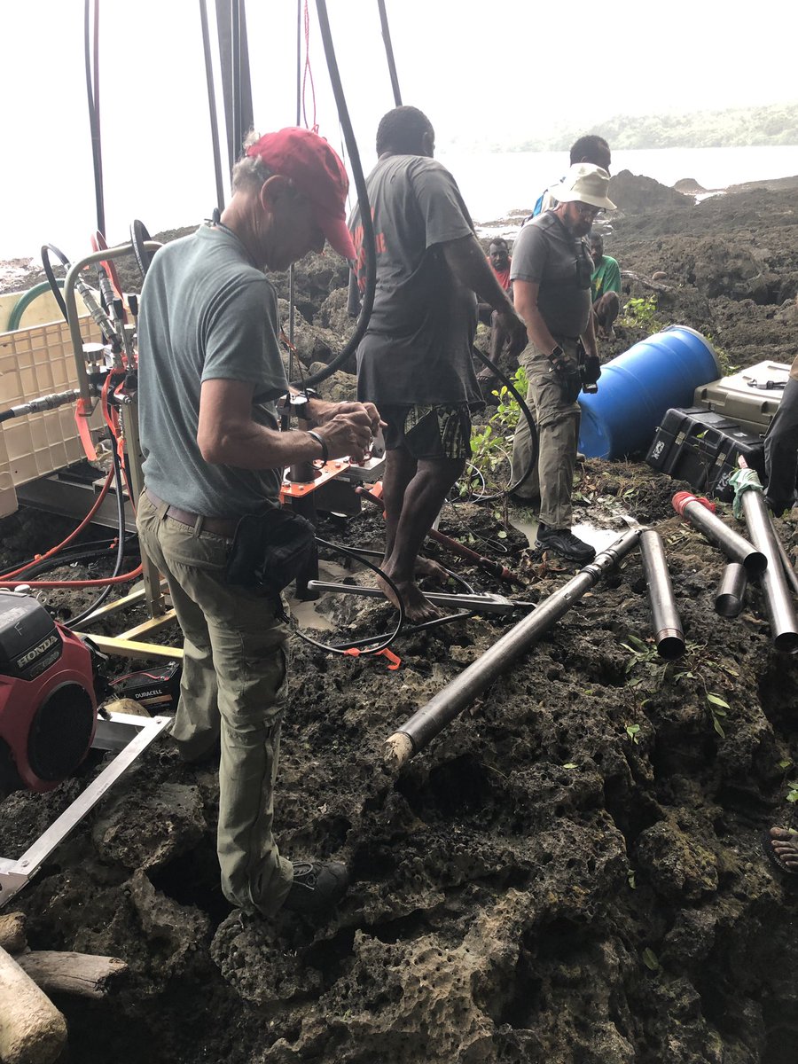 junglecave's tweet photo. Success on our first test and on our first core recovered! The hunt is on for #PaleoENSO #corals!!!! Now it’s time to drill, baby, #drill! /end of thread... for now https://t.co/VqWCsXxiTk