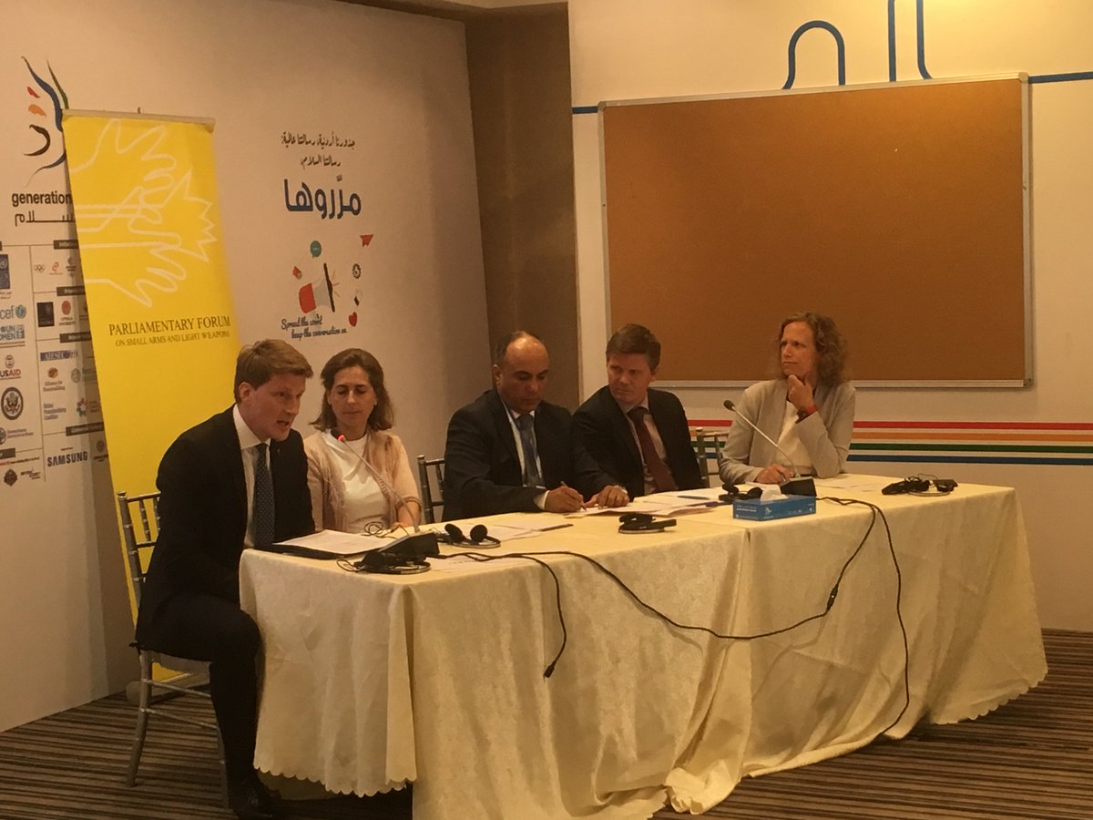 ParlForumSalw's tweet photo. HE Erik Ullenhag, Sweden’s ambassador to Amman @SwedeninJO, underlines the importance of a gathering like today to together strengthen efforts against armed violence and include women in these central efforts for #sustainablePeace #PFSALW #UNSCR1325 #ParliamentaryActionMena https://t.co/sFW7SvYYVd