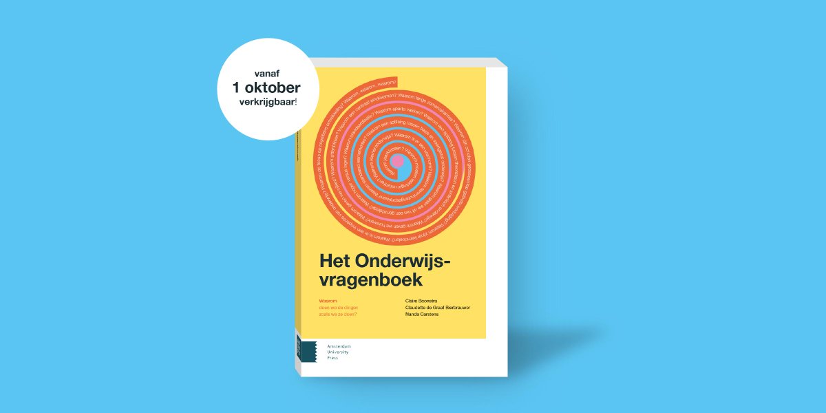 ‘Niet het weten, maar het zoeken centraal stellen. Niet het hebben van antwoorden, maar het stellen van vragen belangrijk maken.’ Annette van Valkengoed <a href="/bsLaternaMagica/">Laterna Magica</a> #waarom #waartoe #onderwijsvragenboek aup.nl/nl/book/978946… <a href="/AmsterdamUPress/">Amsterdam Univ Press</a>