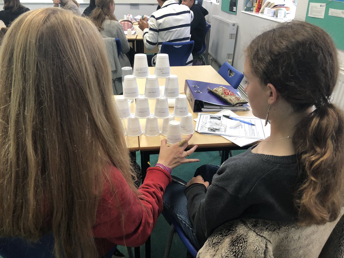 KSBPsychology's tweet image. The L6th were building the Heirachy of Needs for Maslow’s #humanisticapproach to Psychology.  
@KSBSixthForm @KingsBruton