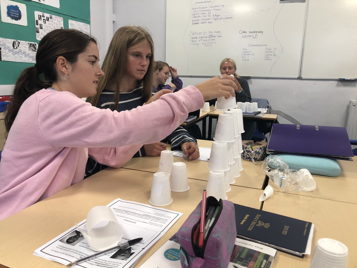KSBPsychology's tweet image. The L6th were building the Heirachy of Needs for Maslow’s #humanisticapproach to Psychology.  
@KSBSixthForm @KingsBruton