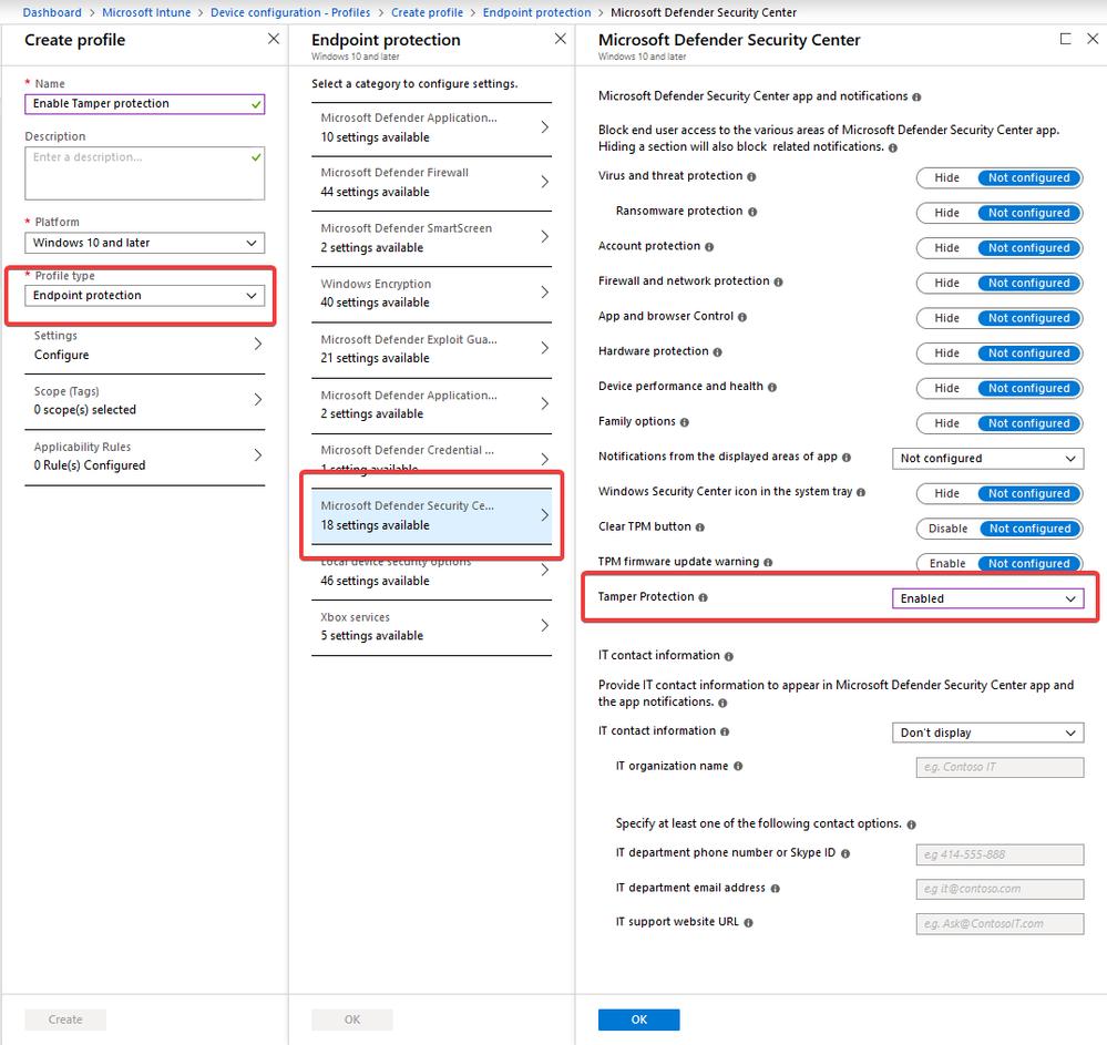 ConfigMgrDogs's tweet photo. Windows Defender tamper protection management in Microsoft Intune: This month we’ve released Windows Defender tamper protection management in Microsoft Intune!   Tamper protection is a new setting available in the Windows… https://t.co/OjerC3QFoA #MSIntune #SCCM #Microsoft https://t.co/gg8AvKfwXt