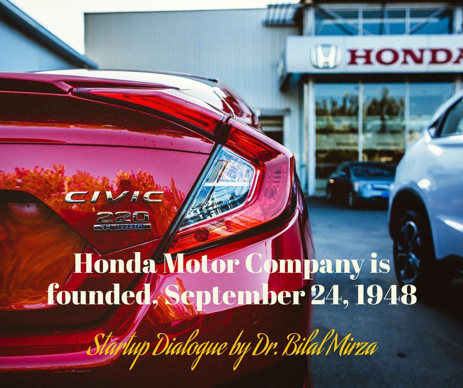 startupdialogue on Twitter: "Honda Motor Company is founded, September 24, 1948 by Soichiro Honda in Japan. #HondaDay #HondaFounded #HondaMotors #EntrepreneurOnce #entrepreneurship #startupdialogue @startupdialogue @BilalMirza https://t.co/V5WZUpwTnt ...