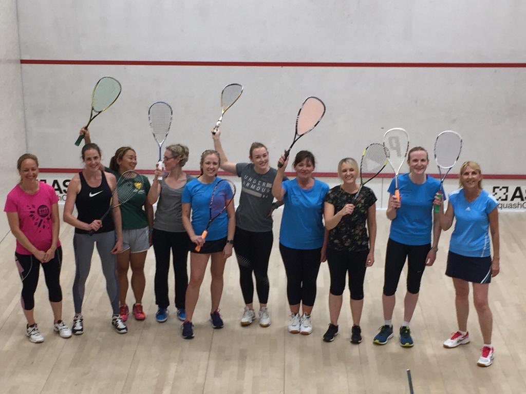 Great match last night for the @RushcliffeSC women in their first ever match. Thanks to Uni of Nottm Staff Ladies team for the lesson! #WomensSquashWeek @englandsr