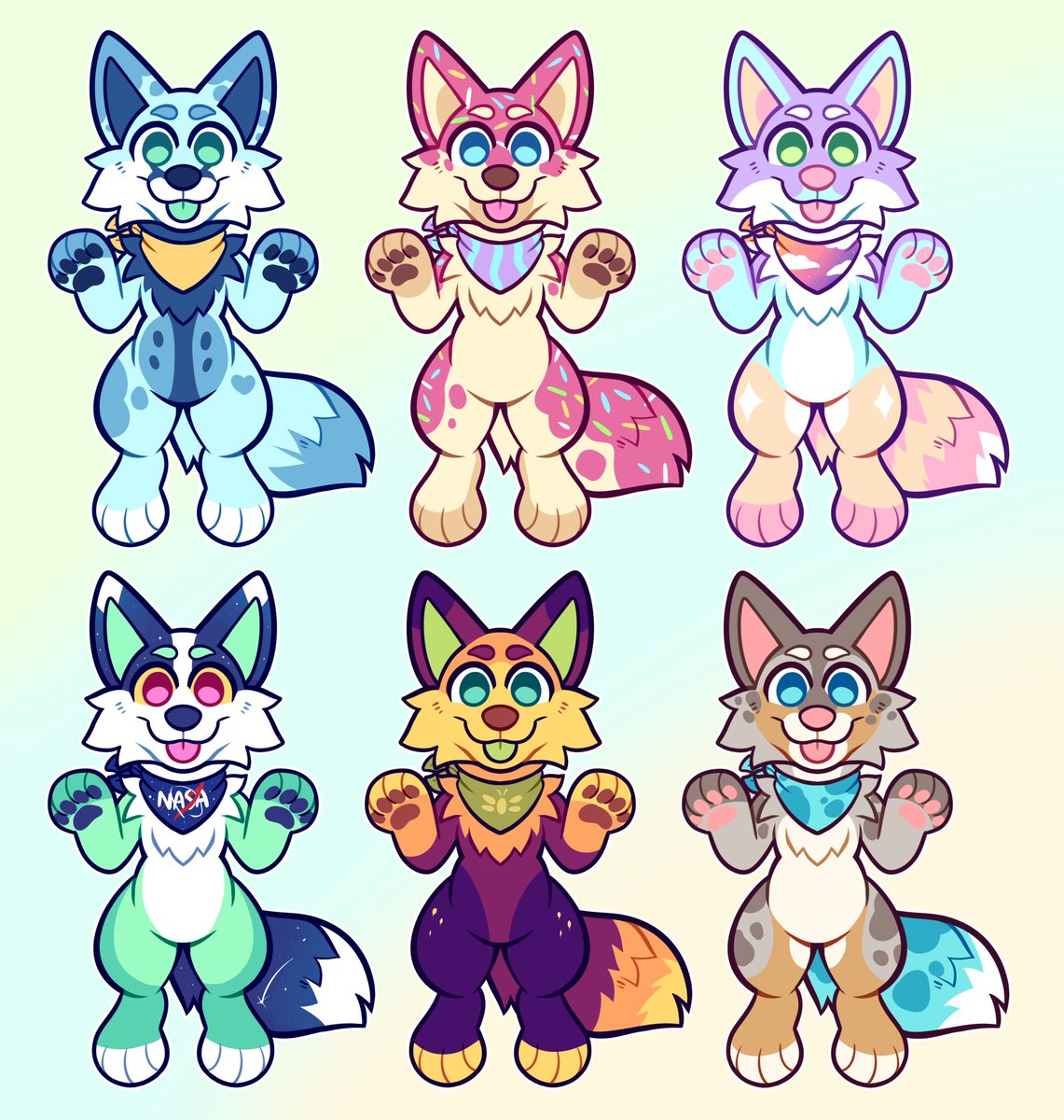 Am Bird On Twitter Made A Little Fox Base And Made Some Adopts With It They Re 20 Each First Come First Served Comment To Claim 1 2 3 4 5 6 I
