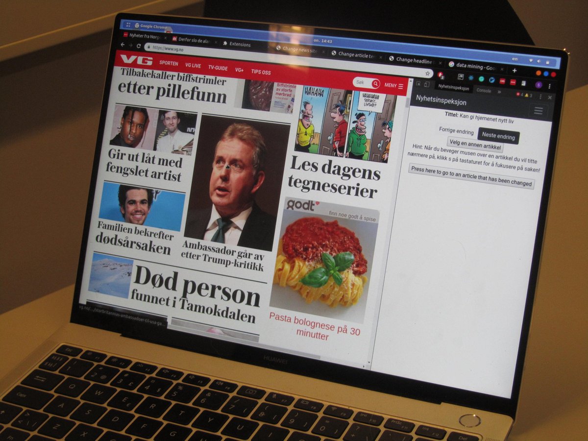 Nettaviser kan redigeres selv etter publisering, men hvordan og hvor ofte endres de egentlig?

Steffen Sandes masterprosjekt er Nyhetsinspektør, en plugin som gjør at nettleseren overvåker endringene for deg.

TekLab har intervjuet Sande: teklab.uib.no/2019/09/24/nyh…

#TekLab #UiB