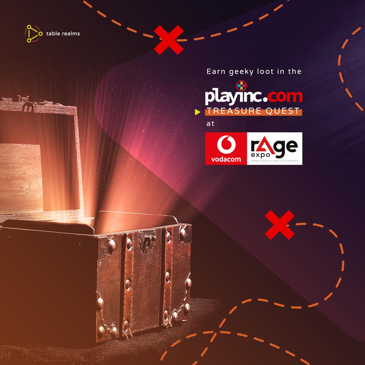 tablerealms's tweet image. Win with Table Realms &amp;amp; @playincza at @Vodacom @rAgeExpo 2019! 
Participate in the PlayInc Treasure Quest and you could earn cool loot from @NexusHubZA.
Visit Playinc at the Vodacom stand, to start your Treasure Quest
#espacetoplanetrage #agalaxyofgeek