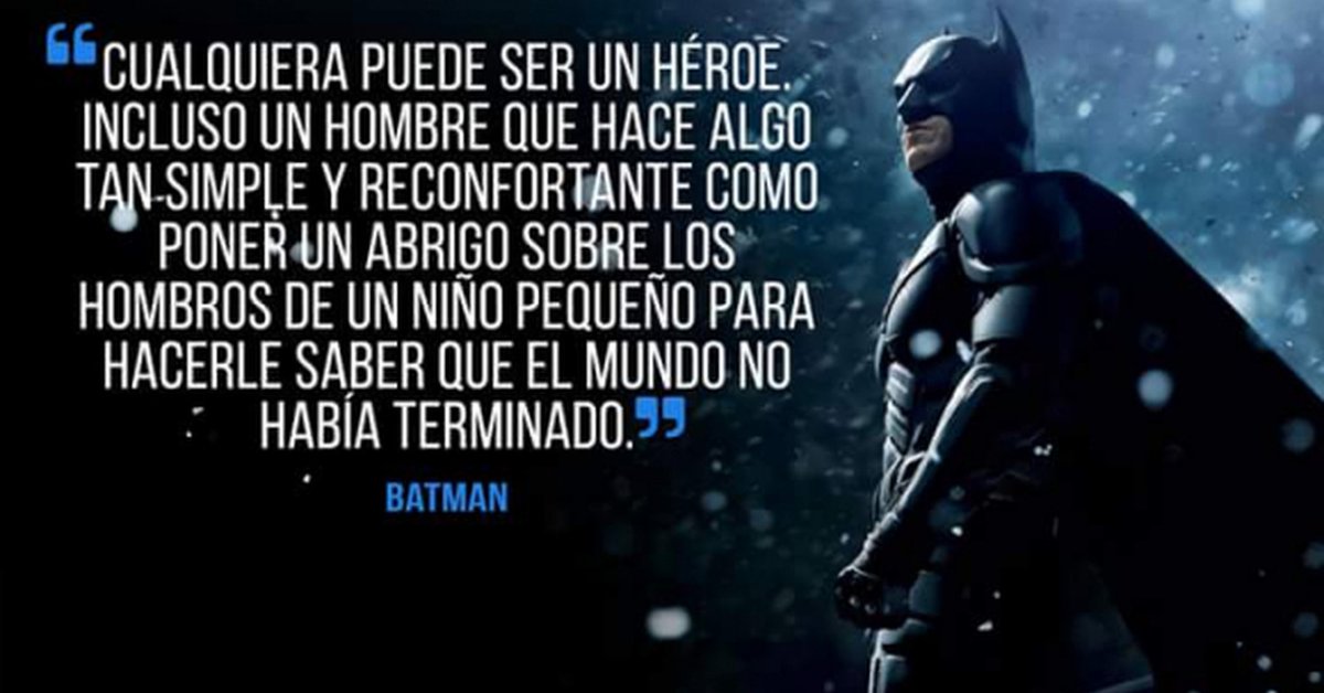 infopoesia's tweet photo. Cualquiera puede ser un héroe #Batman #FelizMartes https://t.co/nvxLraNSMp